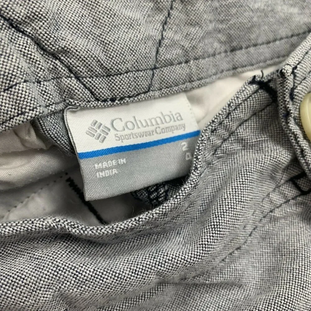 Columbia Sportswear PFG Women’s Shorts Blue Flat Front Chino Size 2